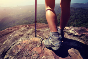 Hiker on a mountain top.
