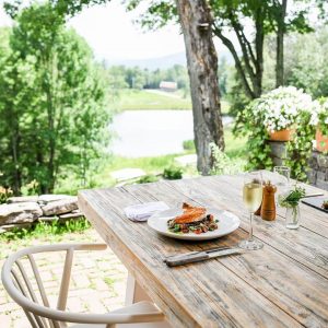 Photo of Edson Hill's Patio Area, Just Minutes from the Best Golf Courses near Stowe VT.