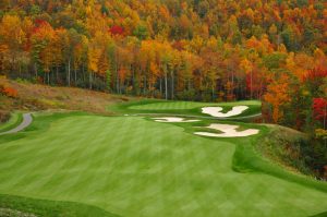 Photo of Beautiful Vermont Fall Foliage at a Stowe Golf Course.