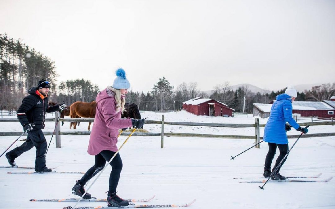 Photo of a Group Nordic Skiing at Edson Hill, the Finest Vermont Winter Vacation Destination.