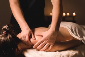 Photo of a Relaxed Woman During a Massage at a Stowe Spa.