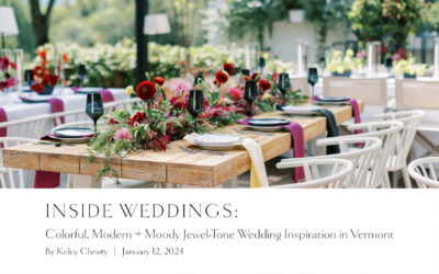 Inside Weddings: “Colorful, Modern + Moody Jewel-Tone Wedding Inspiration in Vermont”